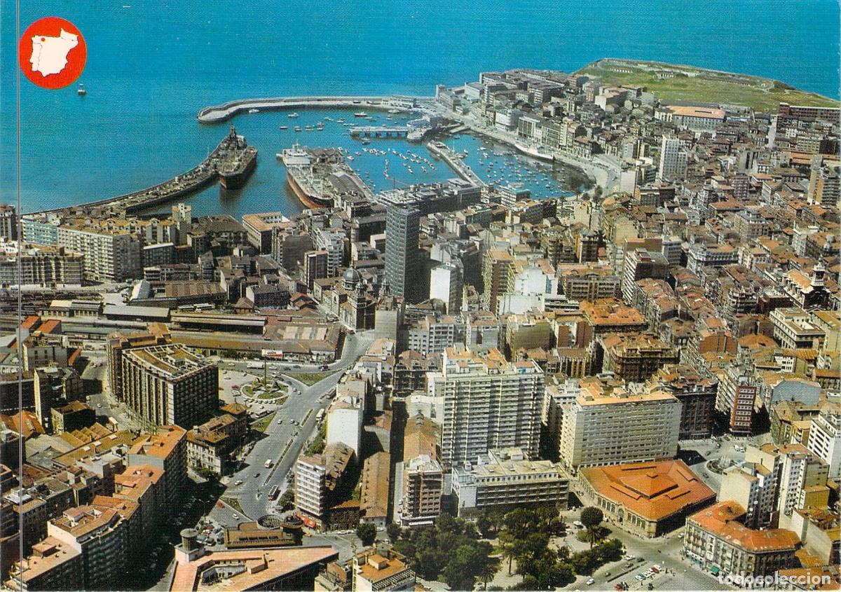 Postales: Postal de Vista A&eacute;rea de Gij&oacute;n, Asturias