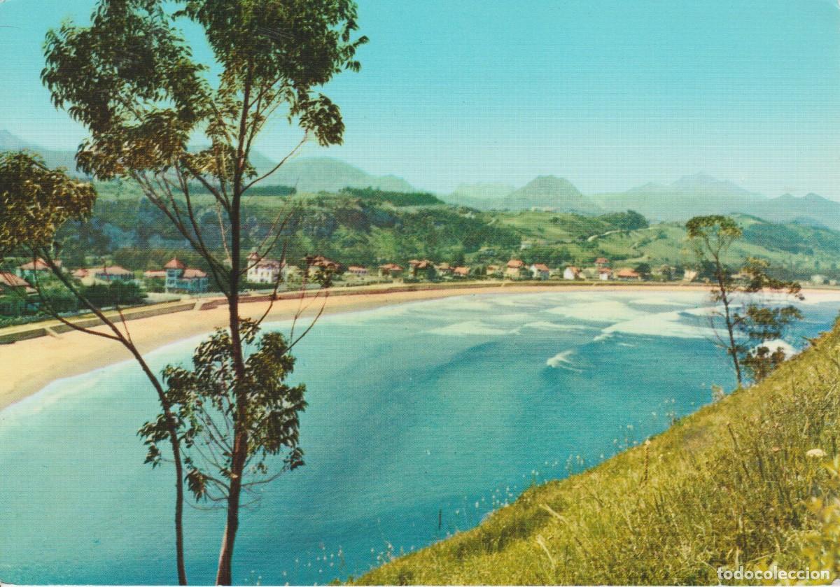 Postales: (4) RIBADESELLA . ASTURIAS. LA PLAYA . A&Ntilde;OS 70