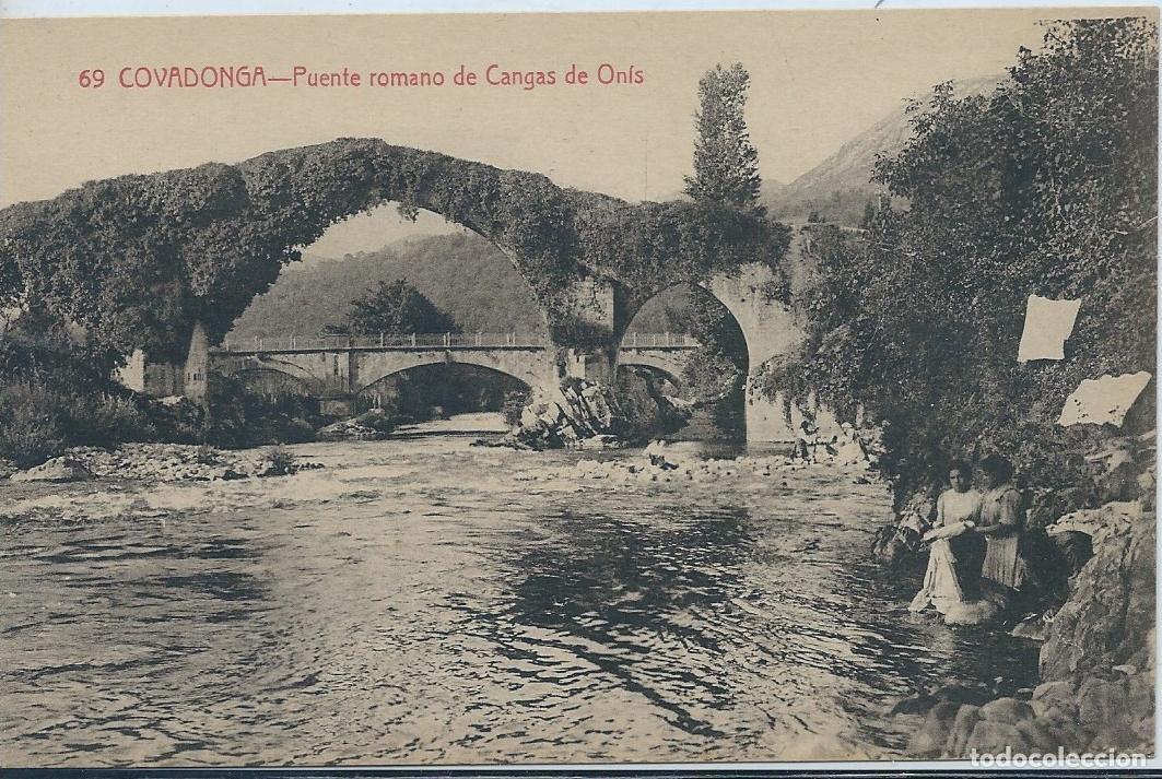 Postales: CANGAS DE ON&Iacute;S (ASTURIAS) - PUENTE ROMANO - COLECC. V. ERO
