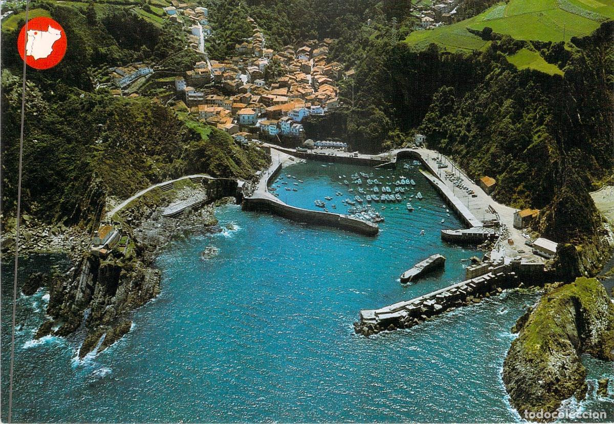 Postales: Postal de Vista A&eacute;rea de Cudillero, Asturias - Puerto y Pueblo