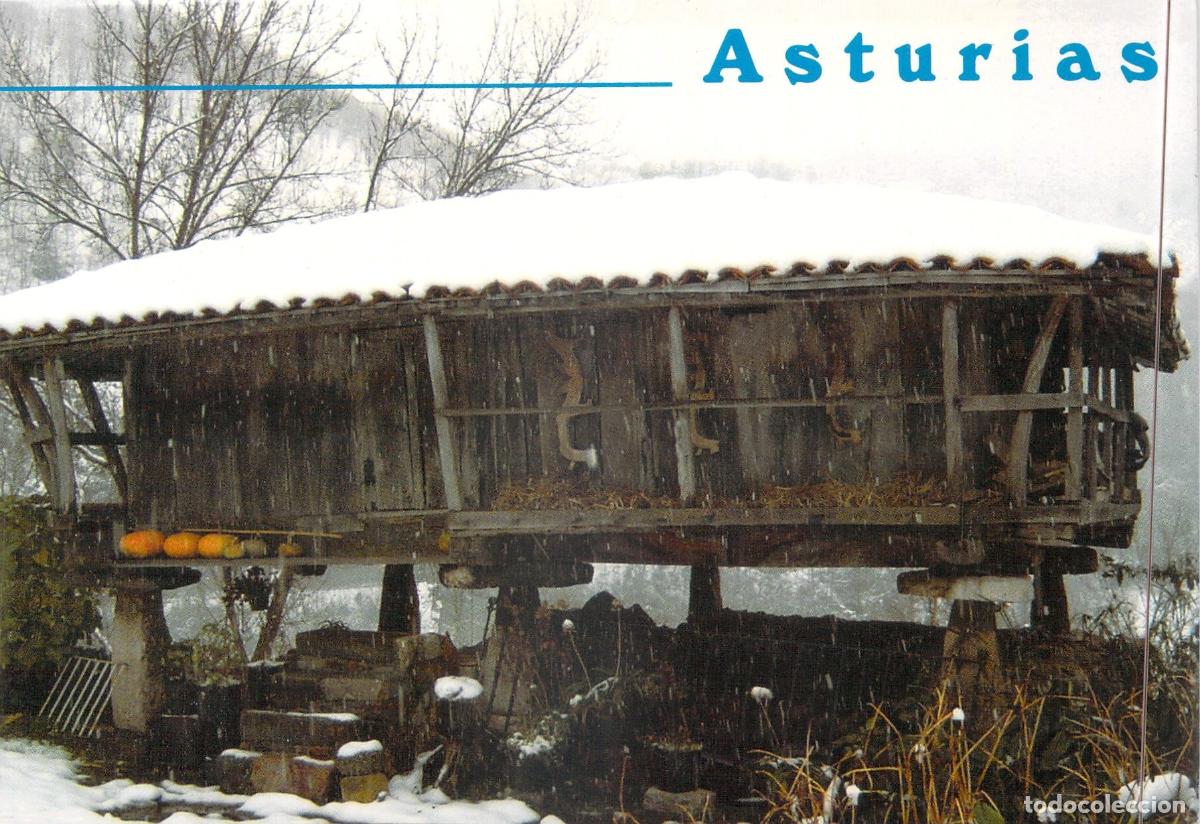 Postales: Postal de H&oacute;rreo Asturiano Tradicional Bajo la Nieve