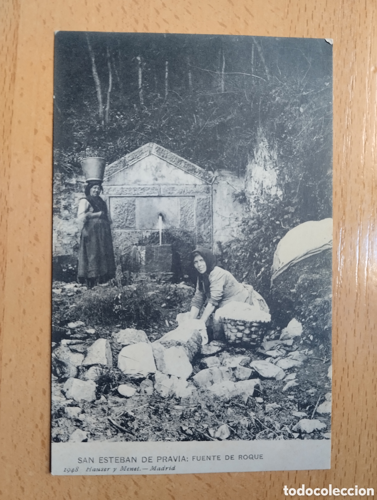 Postales: SAN ESTEBAN DE PRAVIA- ASTURIAS. FUENTE DE ROQUE - 1948 - HAUSER Y MENET