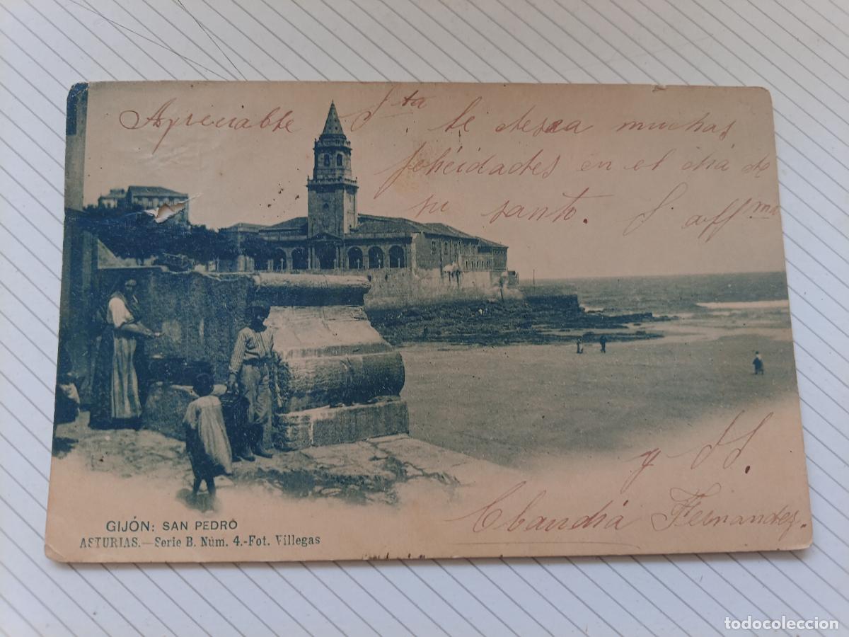 Postales: Gij&oacute;n, dorso sin dividir