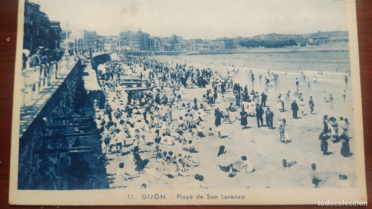 Postcards: Gij&oacute;n. Playa de San Lorenzo.