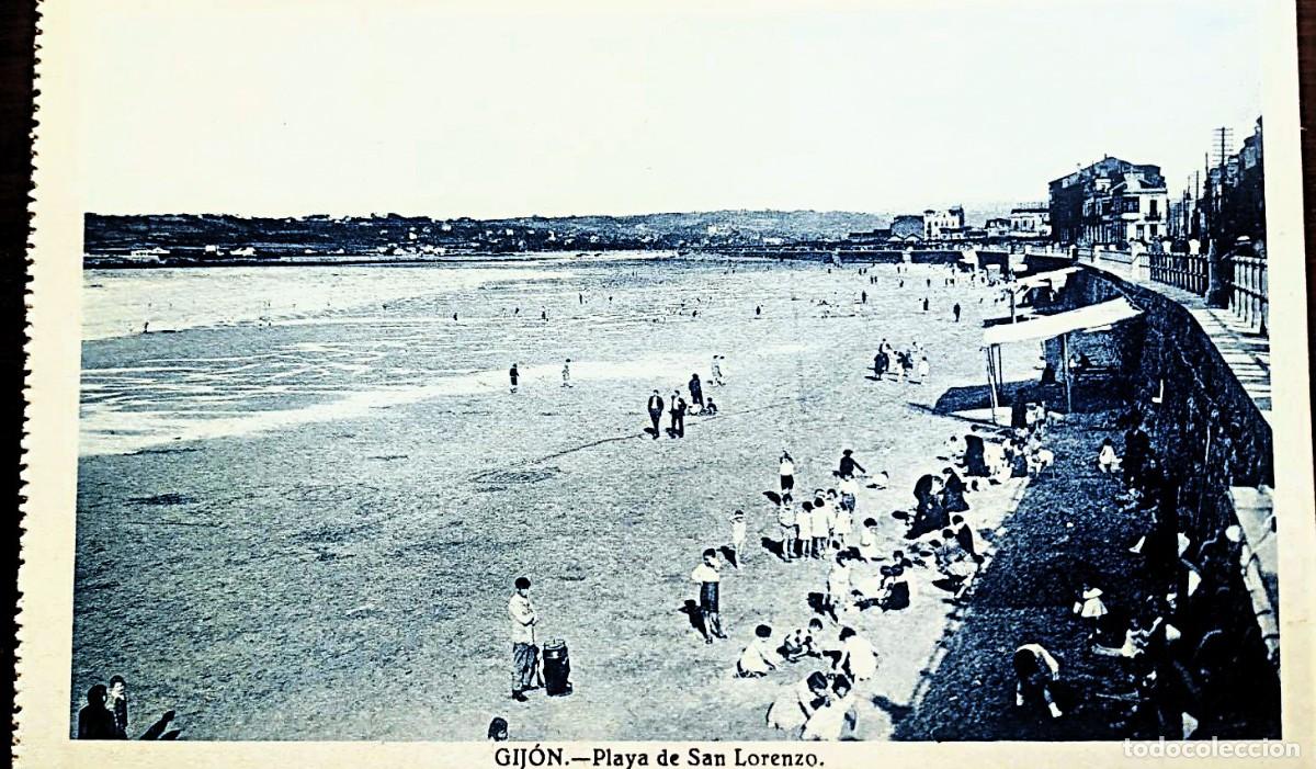 Postcards: Gij&oacute;n. Playa de San Lorenzo.
