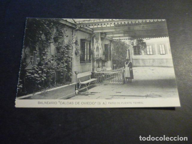Postales: BALNEARIO CALDAS DE OVIEDO ASTURIAS PATIO DE FUENTE TERMAL