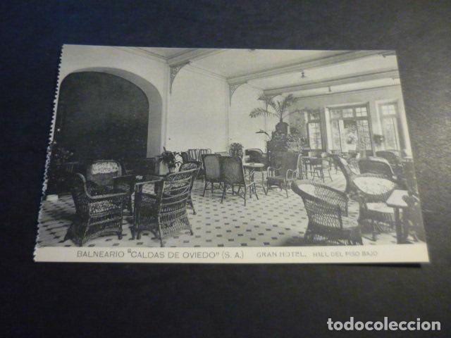 Postales: BALNEARIO CALDAS DE OVIEDO ASTURIAS GRAN HOTEL HALL DEL PISO BAJO