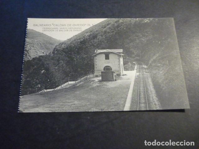 Postales: BALNEARIO CALDAS DE OVIEDO ASTURIAS FERROCARRIL VASCO ASTURIANO ESTACION DE CALDAS DE OVIEDO