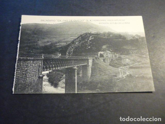 Postales: BALNEARIO CALDAS DE OVIEDO ASTURIAS FERROCARRIL VASCO ASTURIANO ESTACION DE FUSO DE LA REINA