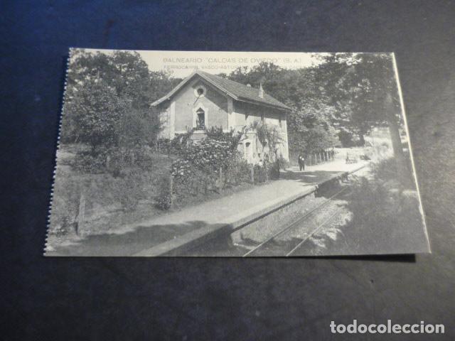 Postales: BALNEARIO CALDAS DE OVIEDO ASTURIAS FERROCARRIL VASCO ASTURIANO ESTACION DE CACES