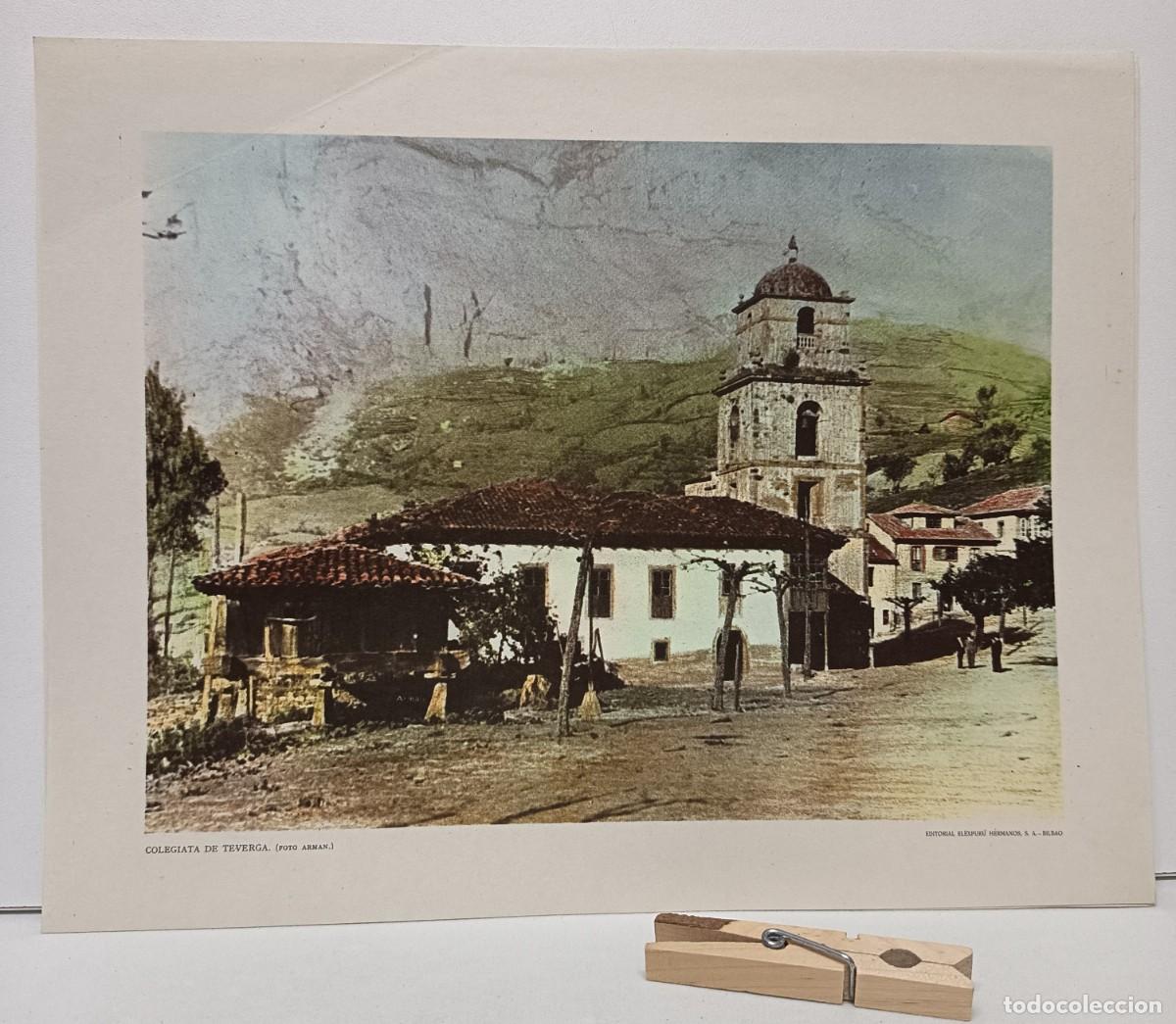 Postales: TEVERGA. Colegiata. Foto Arman. EL&Eacute;XPURU HERMANOS S.A. (Asturias)