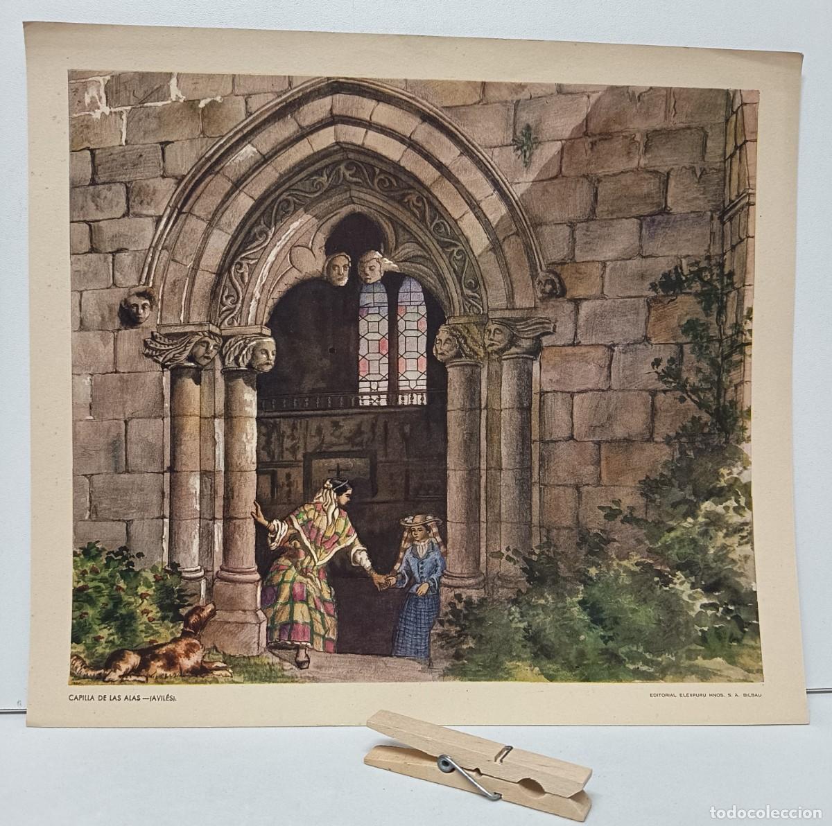 Postales: AVIL&Eacute;S (ASTURIAS) Capilla de las Alas. Dibujo. EL&Eacute;XPURU HERMANOS S.A.