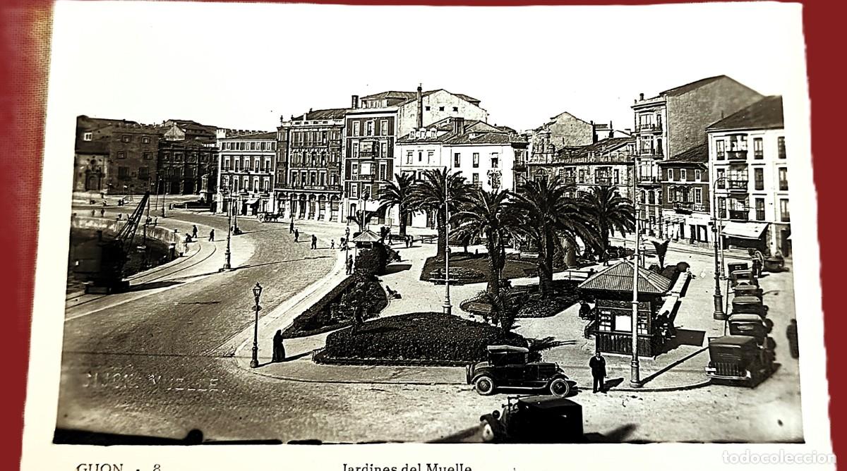 Postales: Gij&oacute;n. Jardines del Muelle. Fotogr&aacute;fica. A&ntilde;o 25-30.