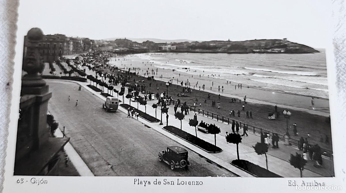 Postais: Gij&oacute;n. Playa de San Lorenzo. 1925-30