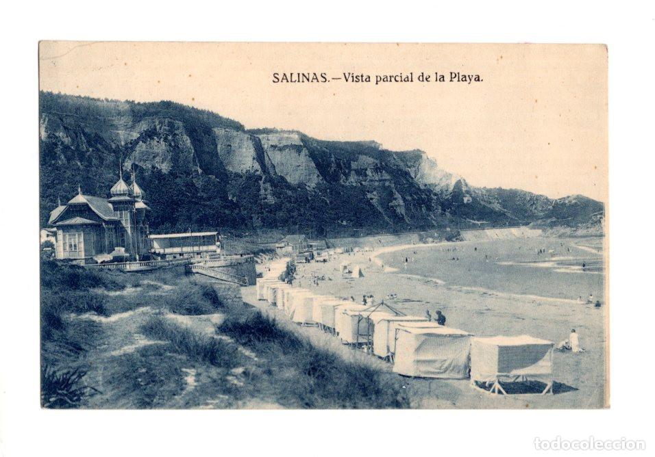 Postales: SALINAS.(ASTURIAS).- VISTA PARCIAL DE LA PLAYA.