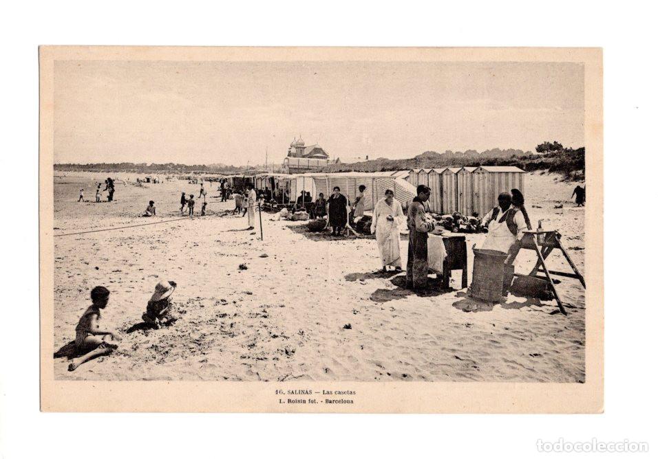 Postales: SALINAS.(ASTURIAS).- LAS CASETAS.
