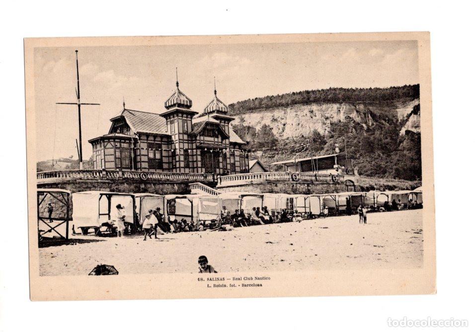Postales: SALINAS.(ASTURIAS).- REAL CLUB N&Aacute;UTICO.