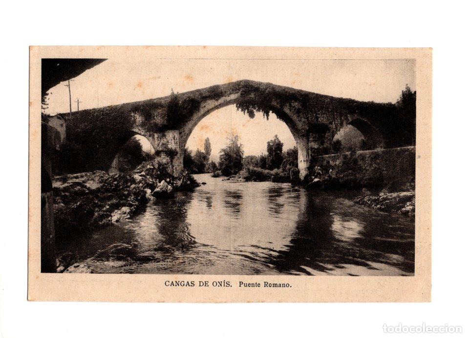 Postales: CANGAS DE ON&Iacute;S (ASTURIAS).- PUENTE ROMANO.