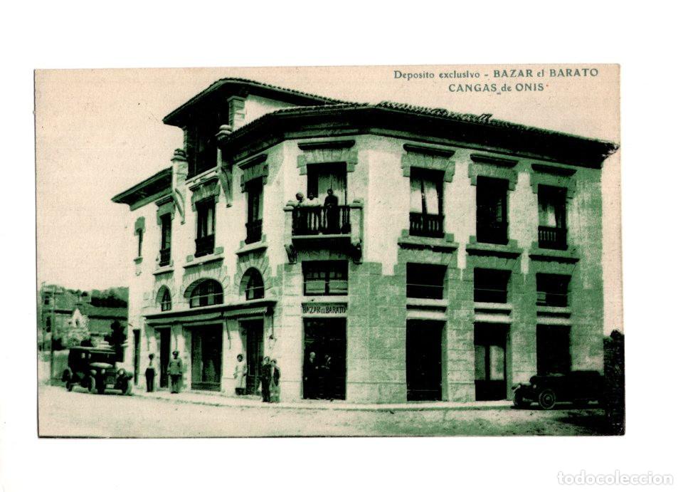 Postales: CANGAS DE ON&Iacute;S (ASTURIAS).- DEPOSITO EXCLUSIVO BAZAR EL BARATO.