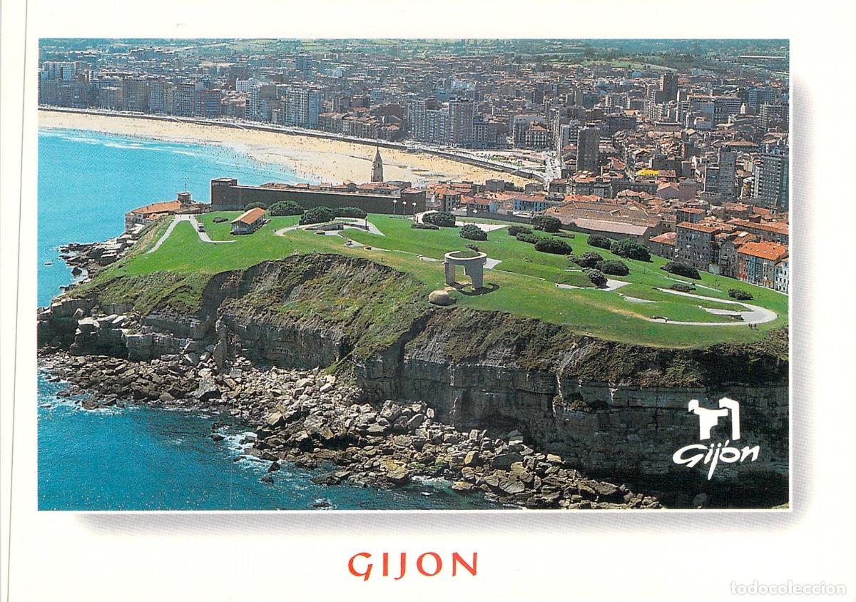 Postales: Postal de Gij&oacute;n, Cerro de Santa Catalina y Elogio del Horizonte