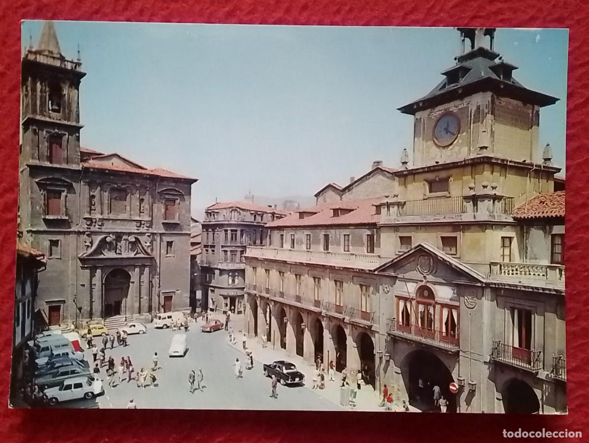 Postales: POSTAL POST CARD ASTURIAS OVIEDO IGLESIA DE SAN ISIDORO Y CASA CONSISTORIAL..CHURCH..EGLISE..SPAIN..