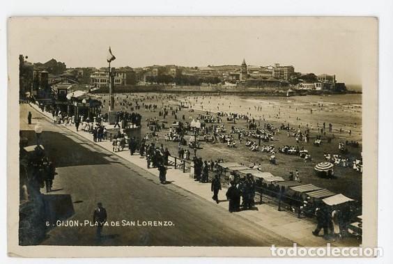 Postales: GIJON. ASTURIAS. PLAYA DE SAN LORENZO. FOTOGRAFICA.
