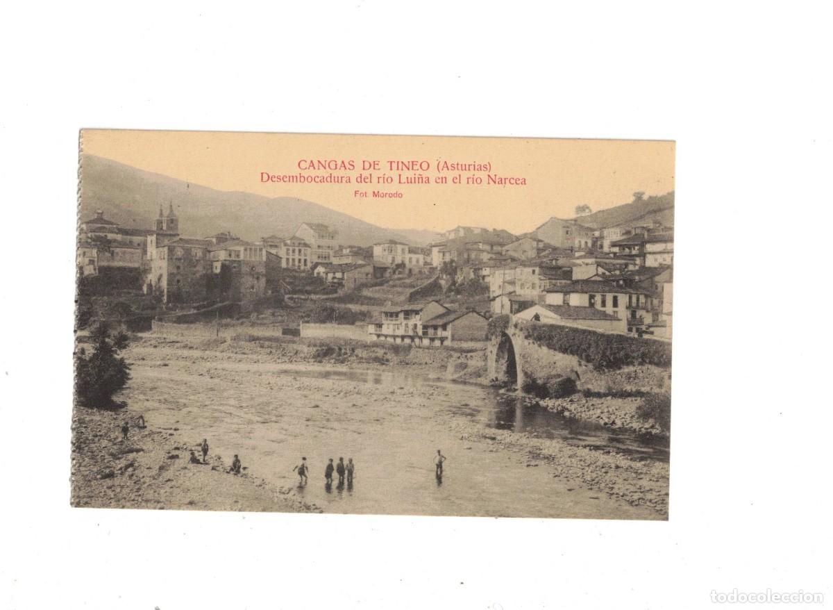 Postales: CANGAS DE TINEO. ASTURIAS. DESEMBOCADURA RIO LUI&Ntilde;A