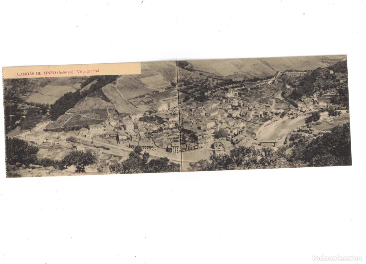 Postales: CANGAS DE TINEO. VISTA GENERAL. POSTAL DOBLE