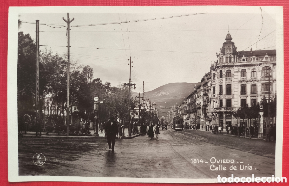 Postales: OVIEDO CALLE URIA POSTAL FOTOGR&Aacute;FICA ANIMADA ED. UNIQUE ASTURIAS C. 1930