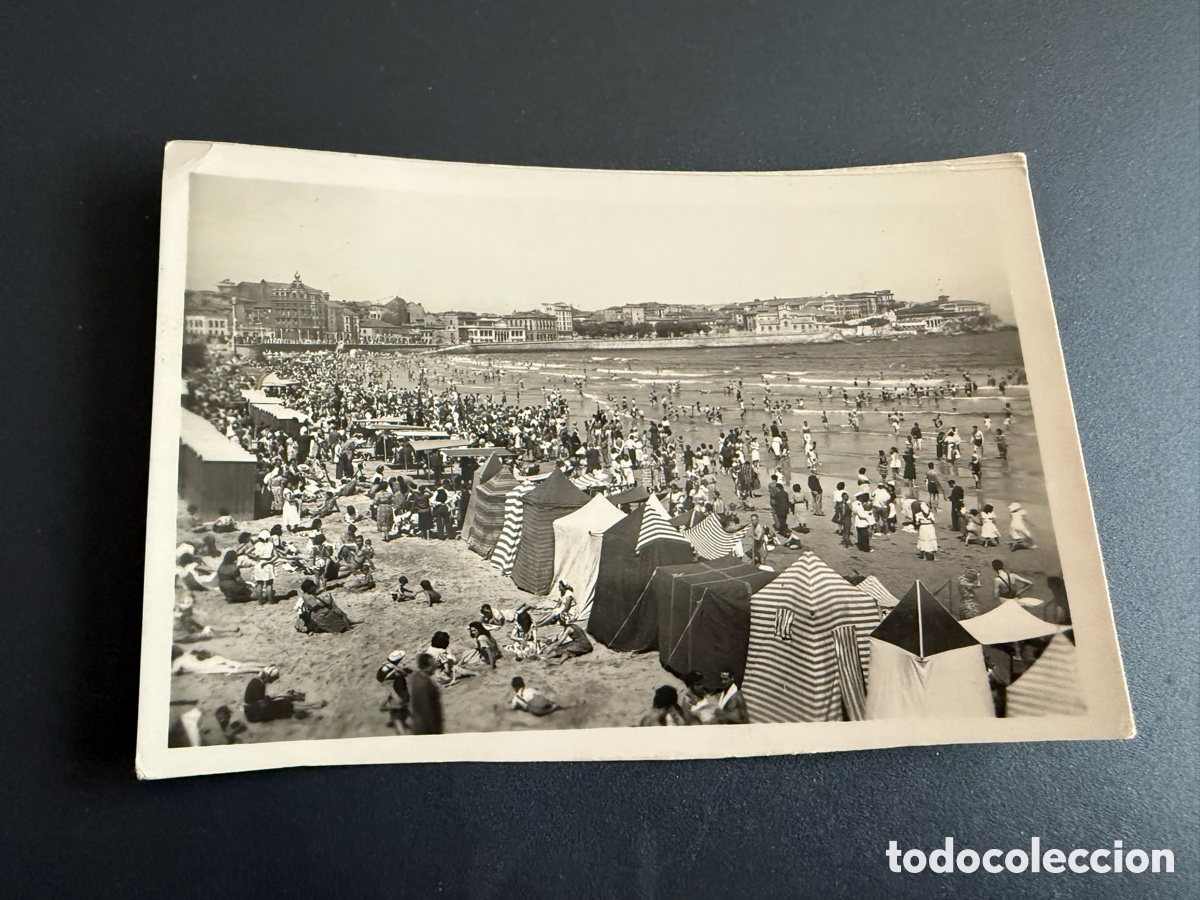 Postales: Postal. GIJ&Oacute;N. Playa de SAN LORENZO