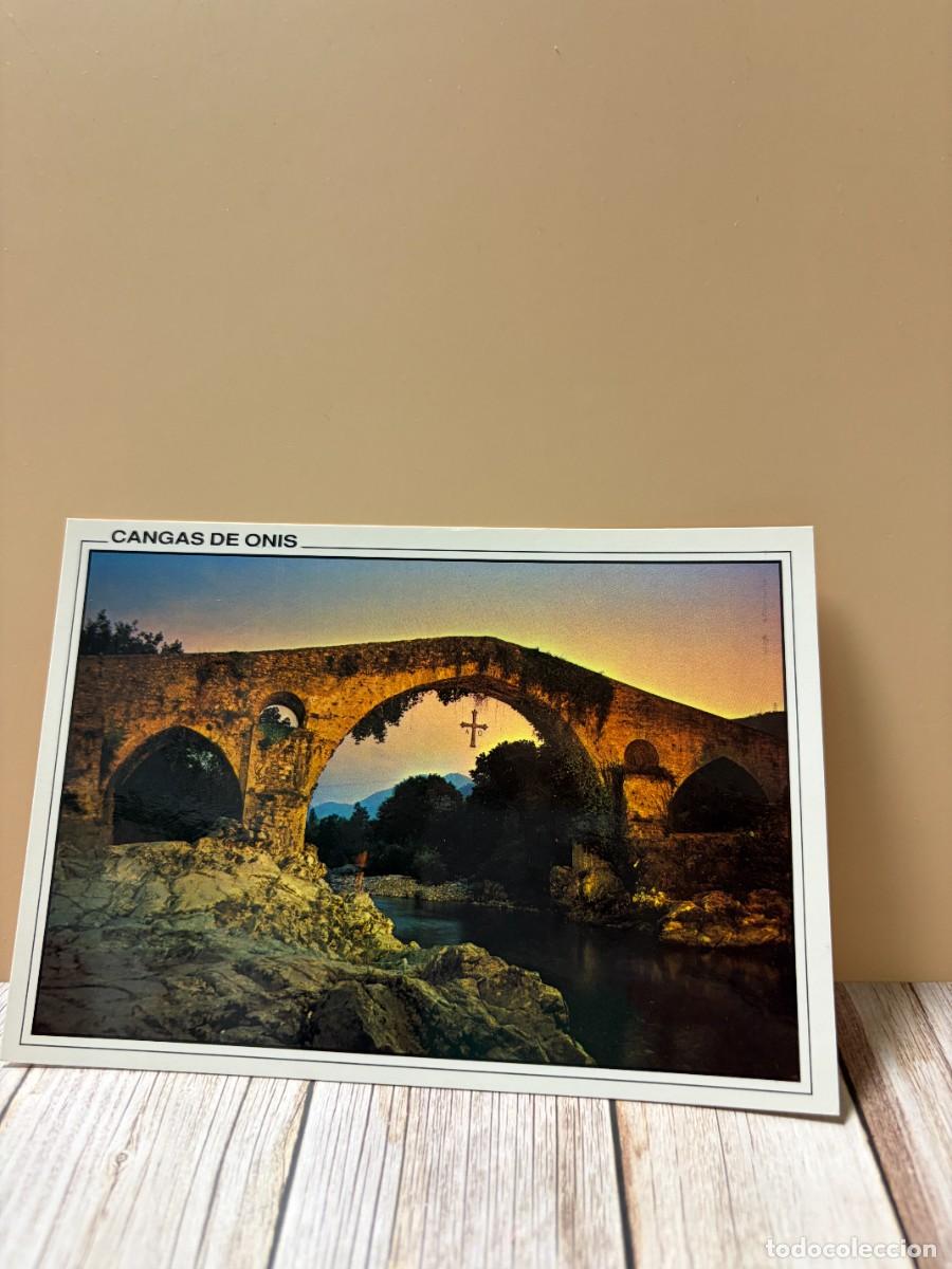 Postales: TARJETA POSTAL. ASTURIAS. 82.- CANGAS DE ONIS. PUENTE ROMANO. ATARDECER. EDICIONES ARRIBAS