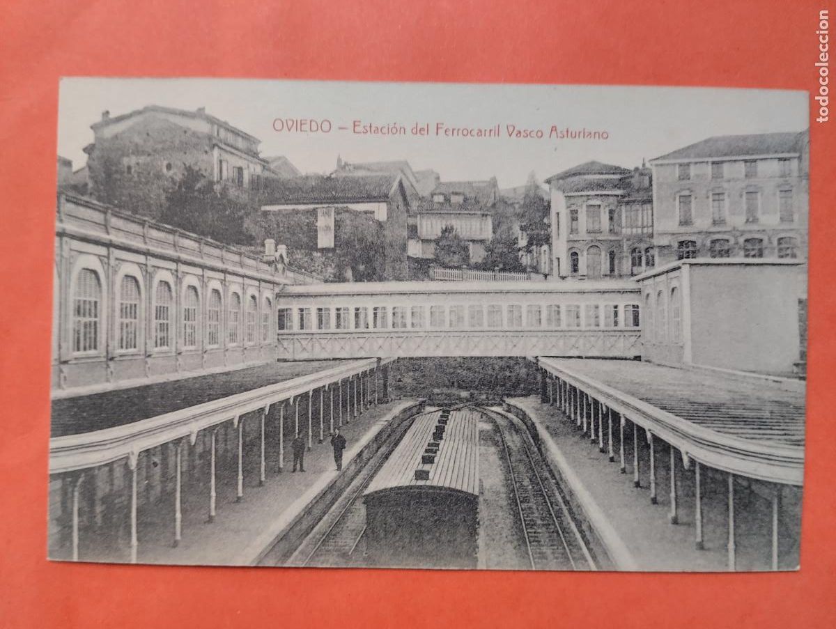 Postales: OVIEDO ESTACION DE FERROCARRIL VASCO ASTURIANO. AGROTSA.