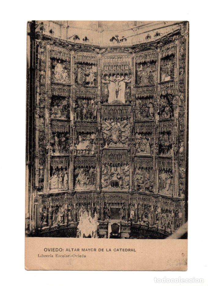 Postales: OVIEDO.(ASTURIAS).- ALTAR MAYOR DE LA CATEDRAL.