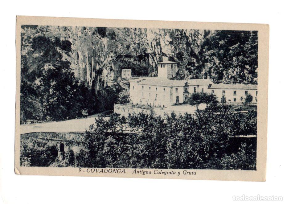 Postales: COVADONGA.- ANTIGUA COLEGIATA Y GRUTA.