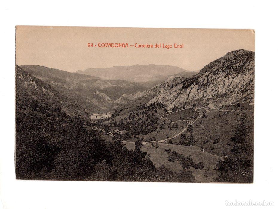 Postales: COVADONGA.(ASTURIAS).- CARRETERA DEL LAGO ENOL.