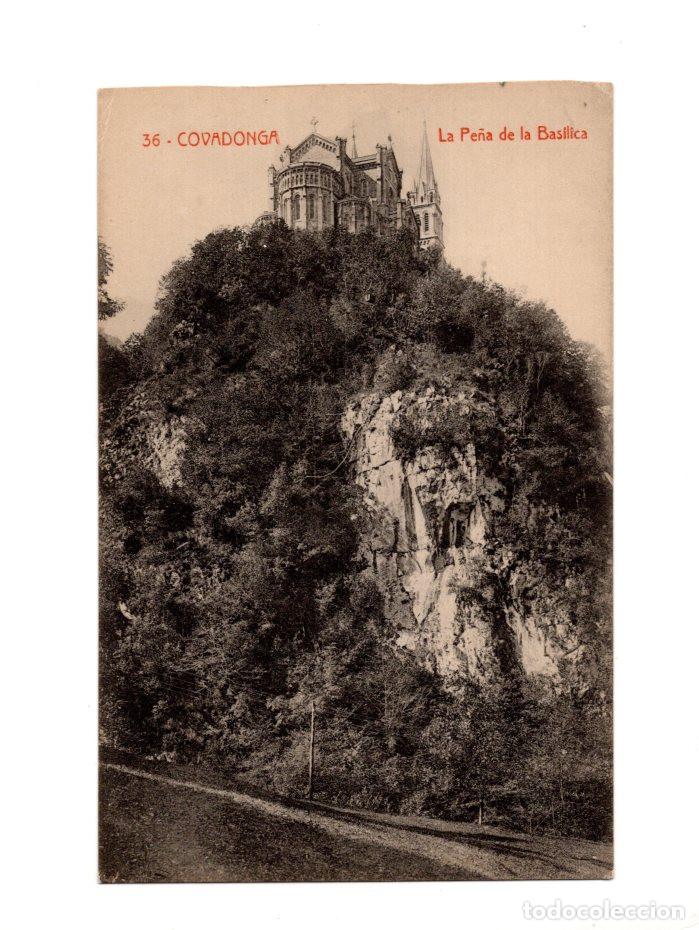 Postales: COVADONGA.(ASTURIAS).- LA PE&Ntilde;A DE LA BAS&Iacute;LICA.
