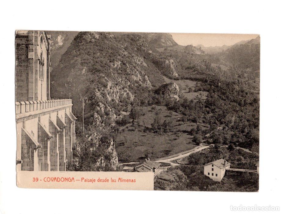 Postales: COVADONGA.(ASTURIAS).- PAISAJE DESDE LAS ALMENAS.