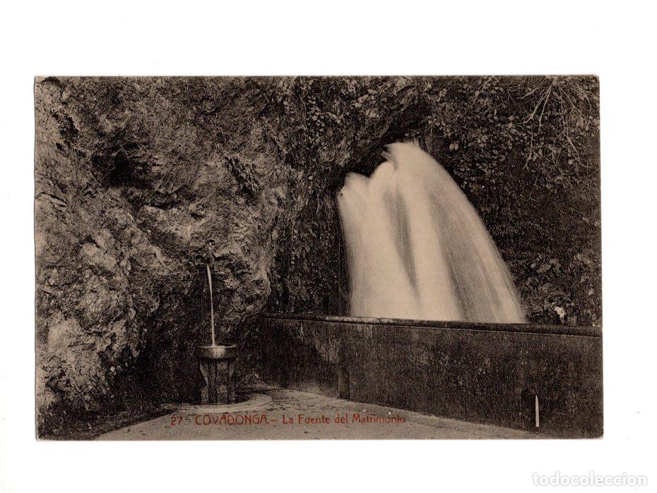 Postales: COVADONGA.(ASTURIAS).- LA FRENTE DEL MATRIMONTO.