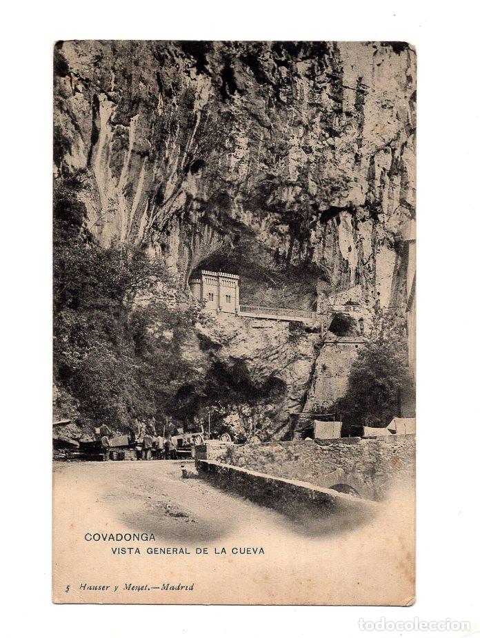 Postales: COVADONGA.- VISTA GENERAL DE LA CUEVA. 5 HAUSER Y MEYET. - MADRID