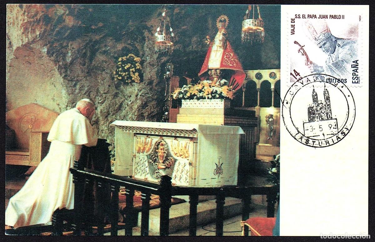 Postales: TARJETA CON MATASELLOS CONMEMORATIVO DE COVADONGA