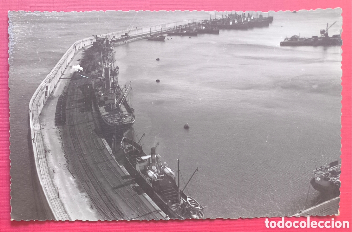 Postales: GIJ&Oacute;N MUELLE MUSEL POSTAL FOTOGR&Aacute;FICA FOTOGRAF&Iacute;A FOTOGRAFO LENA ASTURIAS C. 1930