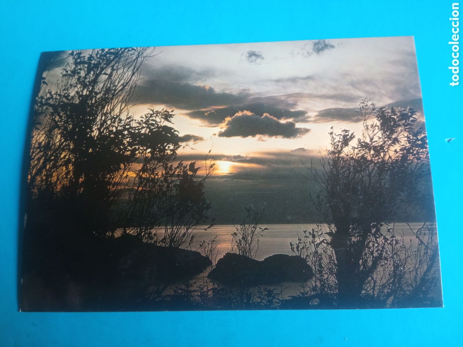 Postales: Antigua postal fotogr&aacute;fica, Puesta de sol desde PIMIANGO (Asturias)