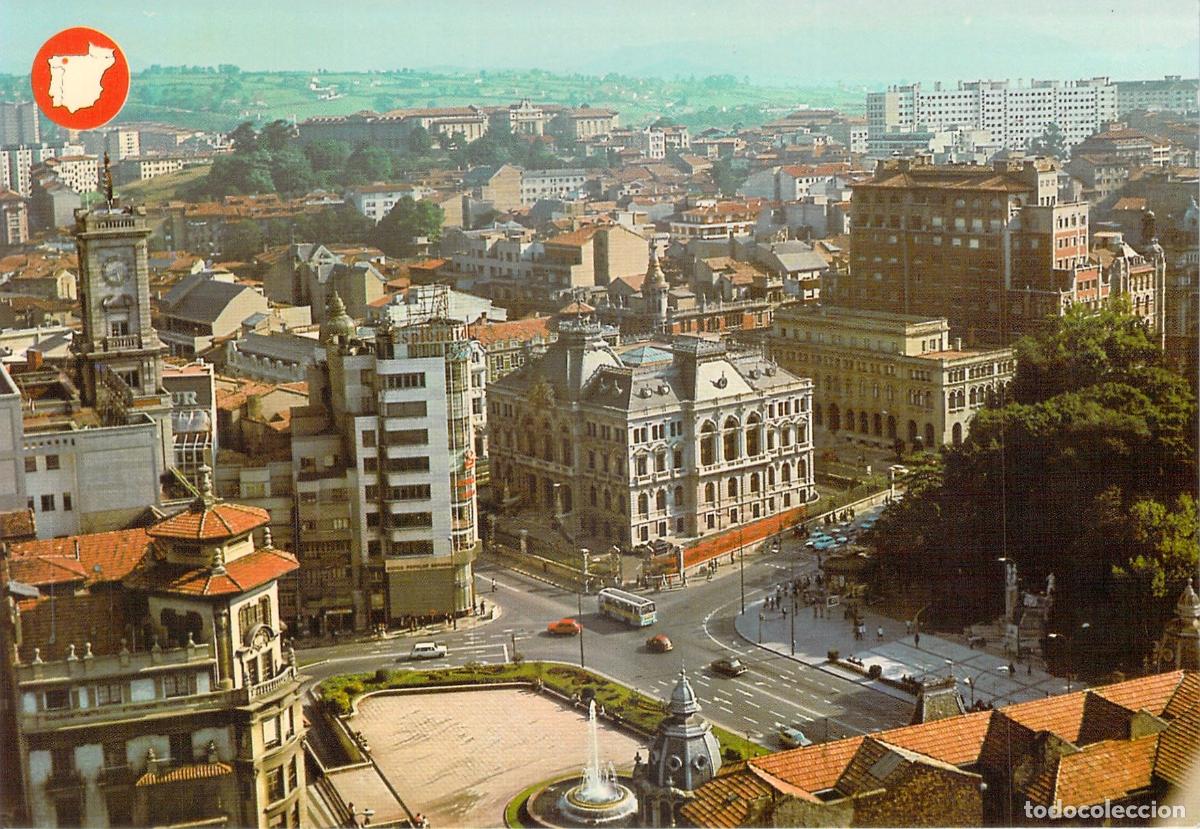 Postales: Postal Plaza del General&iacute;simo en Oviedo Asturias Vista A&eacute;rea