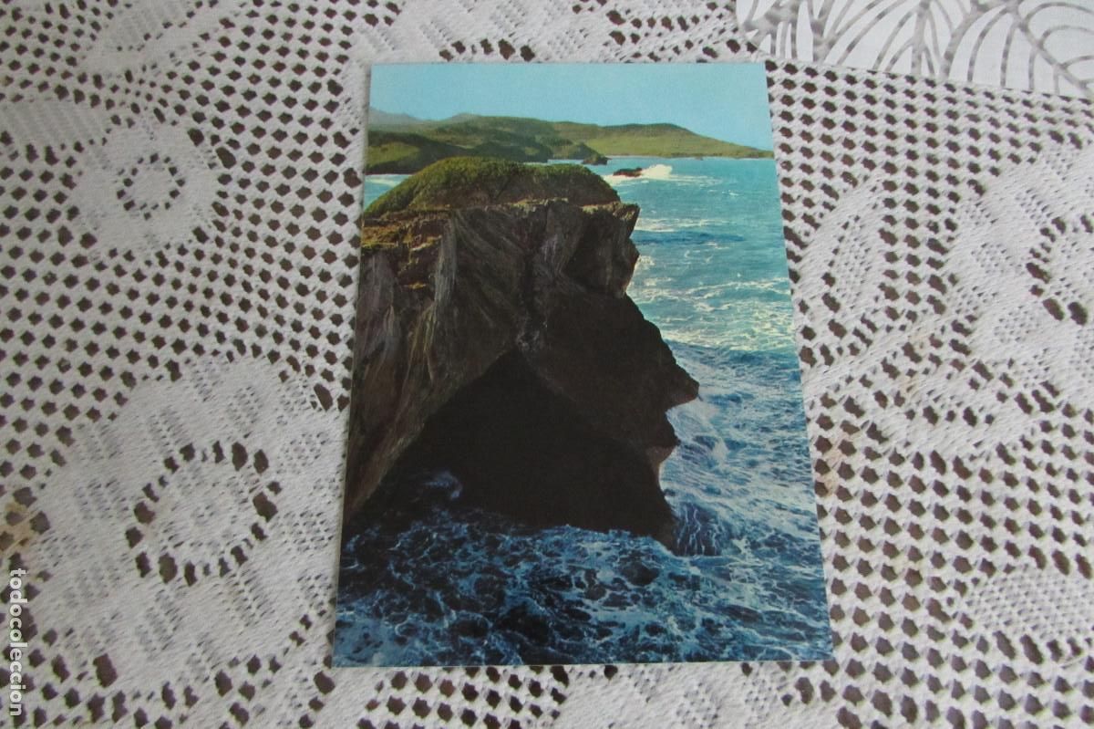 Postales: Tarjeta Postal Llanes n&deg; 6 Asturias Perfil de Cristo - Roca Natural