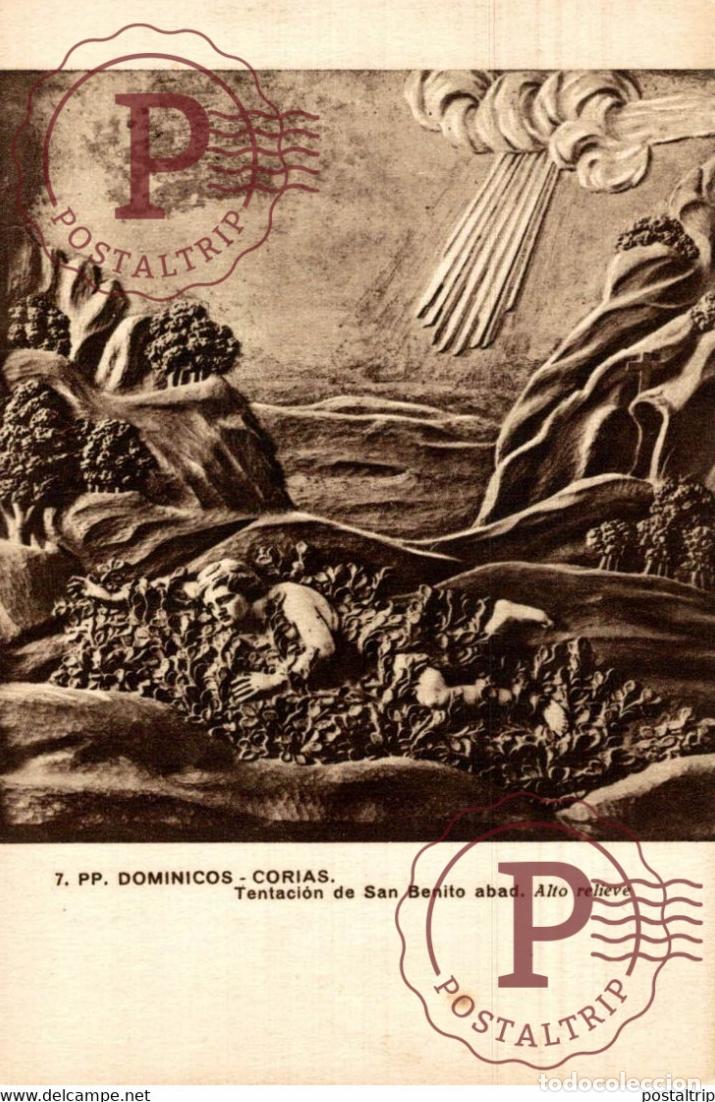 Postkarten: PP Dominicos Corias Tentaci&oacute;n de San Benito abad Alto relieve ASTURIAS ESPA&Ntilde;A