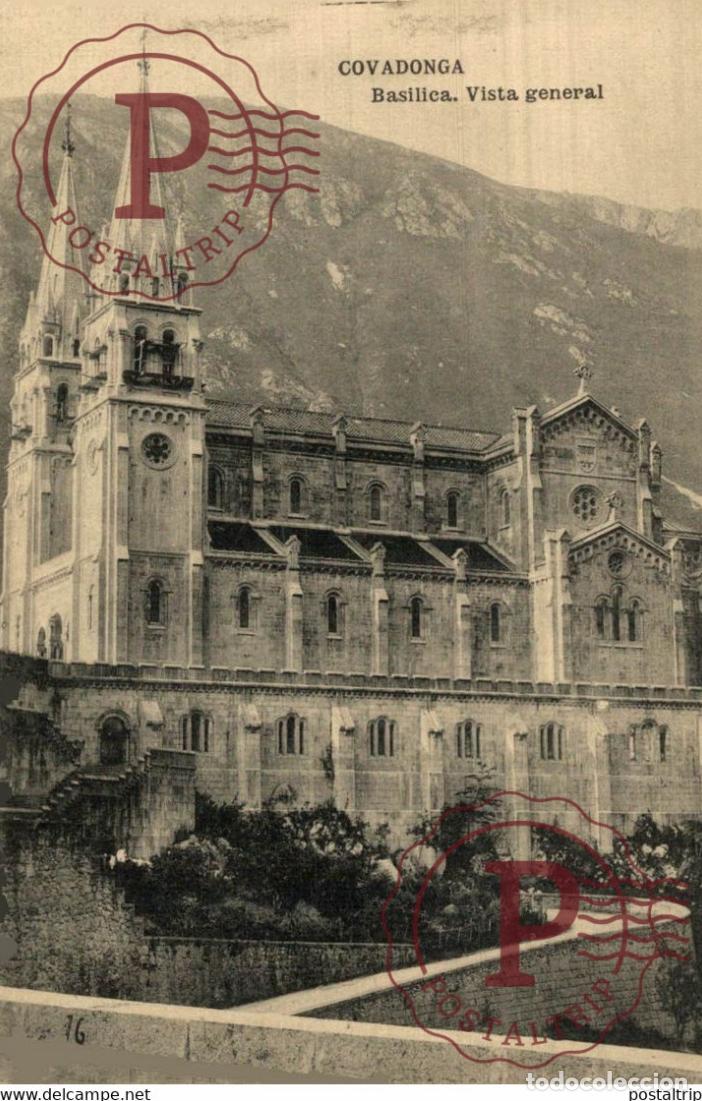 Postkarten: Covadonga Bas&iacute;lica Vista general ASTURIAS ESPA&Ntilde;A