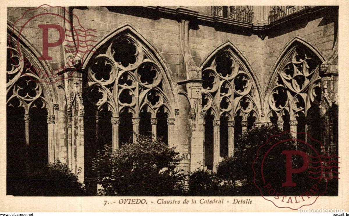 Postales: Oviedo Claustro de la Catedral detalle ASTURIAS ESPA&Ntilde;A