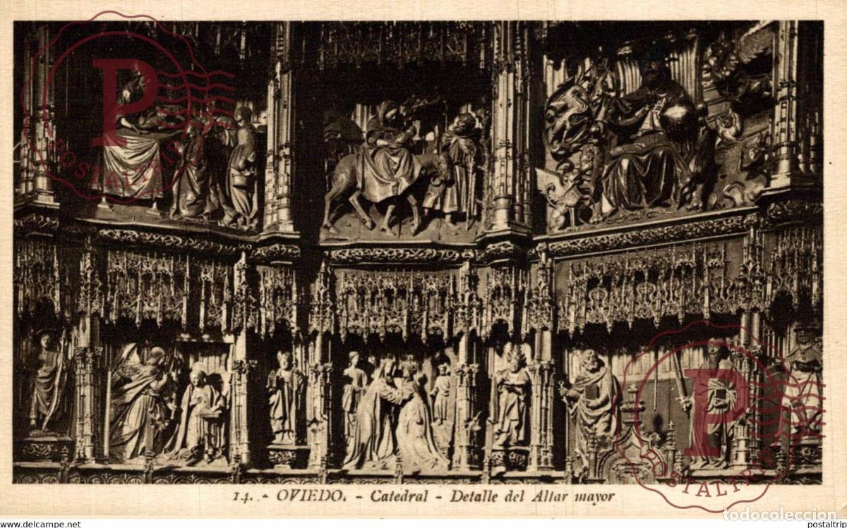 Postales: Oviedo Catedral detalle del Altar mayor ASTURIAS ESPA&Ntilde;A