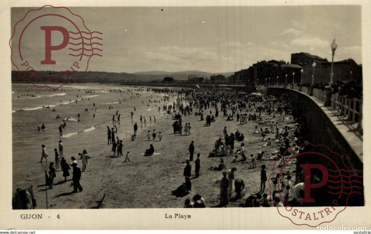 Postales: Gijon la Playa RPPC ASTURIAS ESPA&Ntilde;A