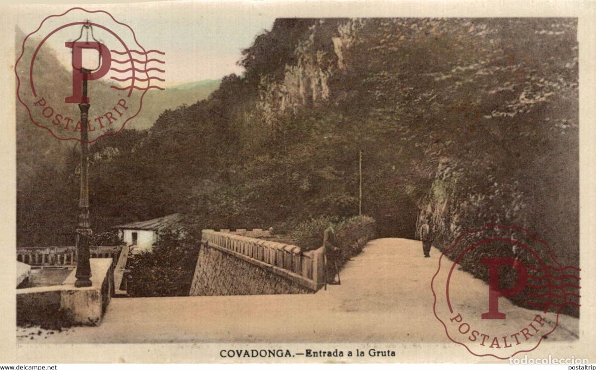 Postales: ASTURIAS COVADONGA ENTRADA A LA GRUTA ASTURIAS ESPA&Ntilde;A SPAIN